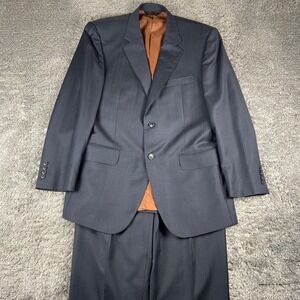 Jos A Bank 2 Piece Suit Men 41R Blazer 35x31 Pant Charcoal Pinstripe Wool Joseph